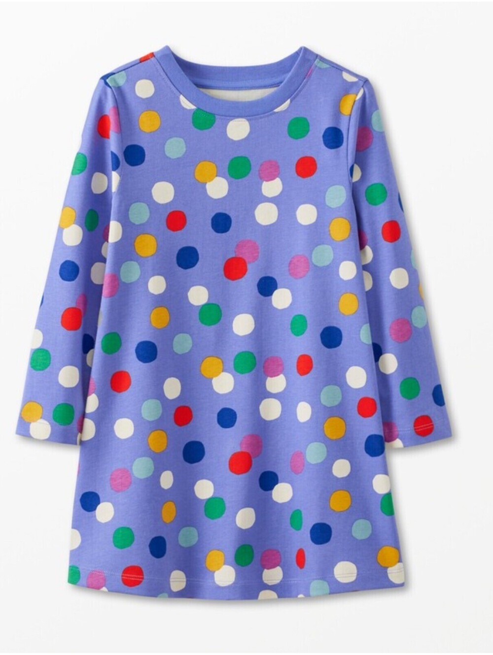 Hanna Andersson Confetti Long Sleeve T-Shirt Dress size 10 Purple 140